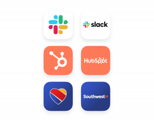 Example app icon designs with and without a logo