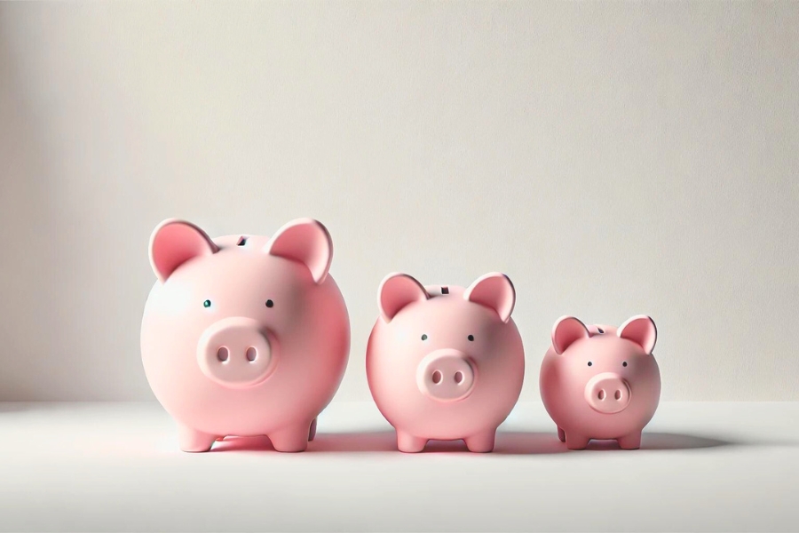 Three different sized piggy banks to illustrate Why App Development Quotes Vary from Different Companies