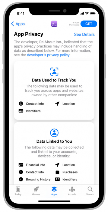 App Privacy - Data Used to Track You