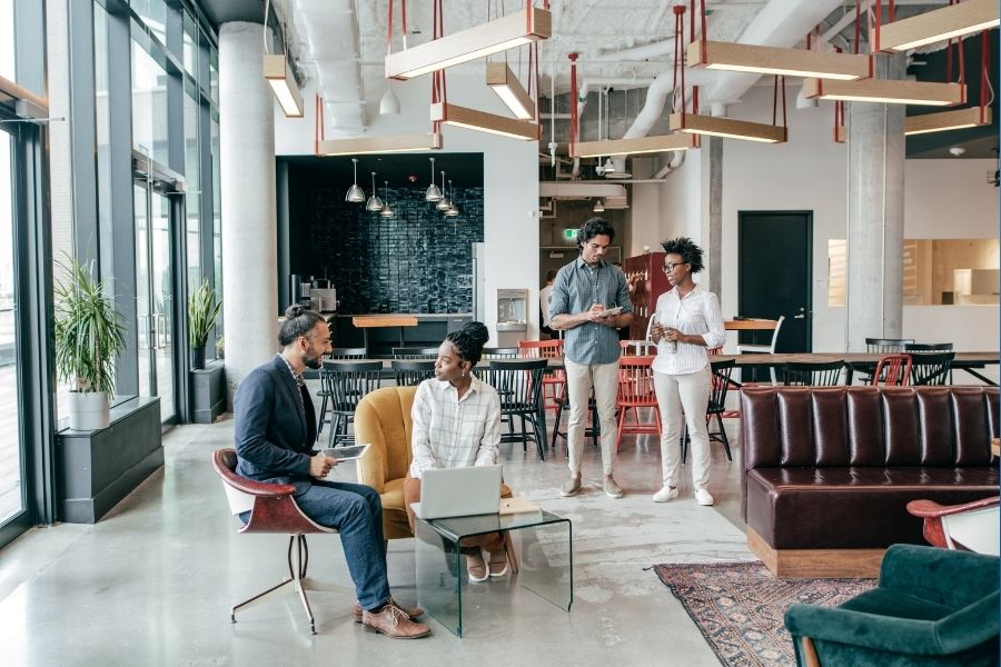 App startup founders meeting in a co-working space in Tampa